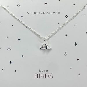 NEW Love Birds Necklace Dainty Sterling Silver